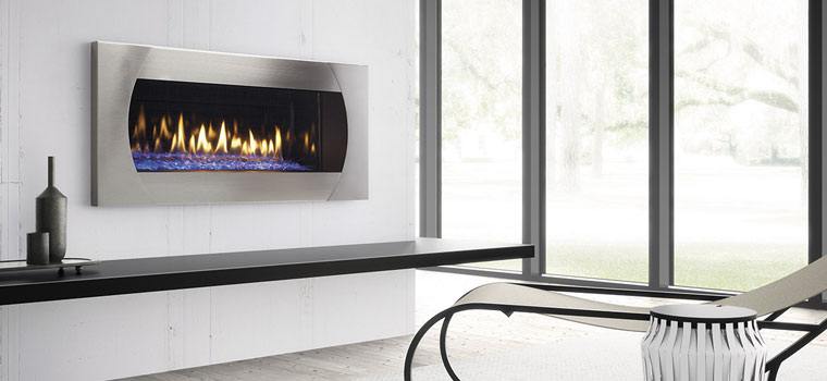 Heat & Glo Mezzo series linear gas fireplace